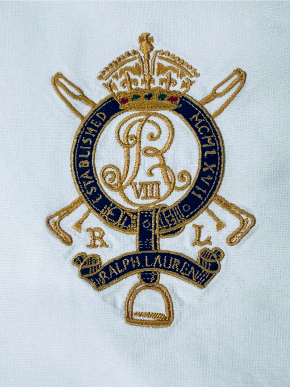 Vintage Ralph Lauren Sport Women’s 14 White Oxford Crest Contrast Collar Shirt - Picture 4 of 13